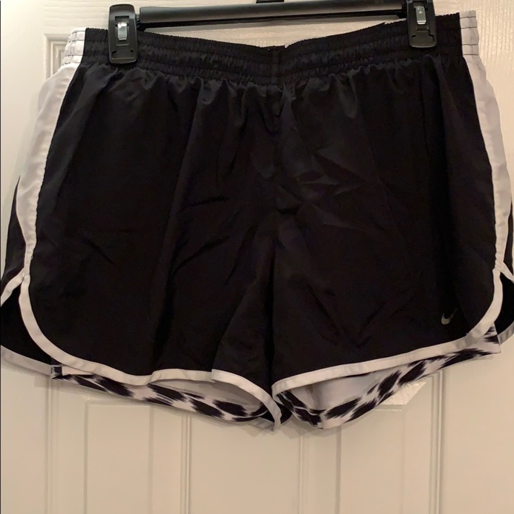 Nike running shorts with built in leopard spandex